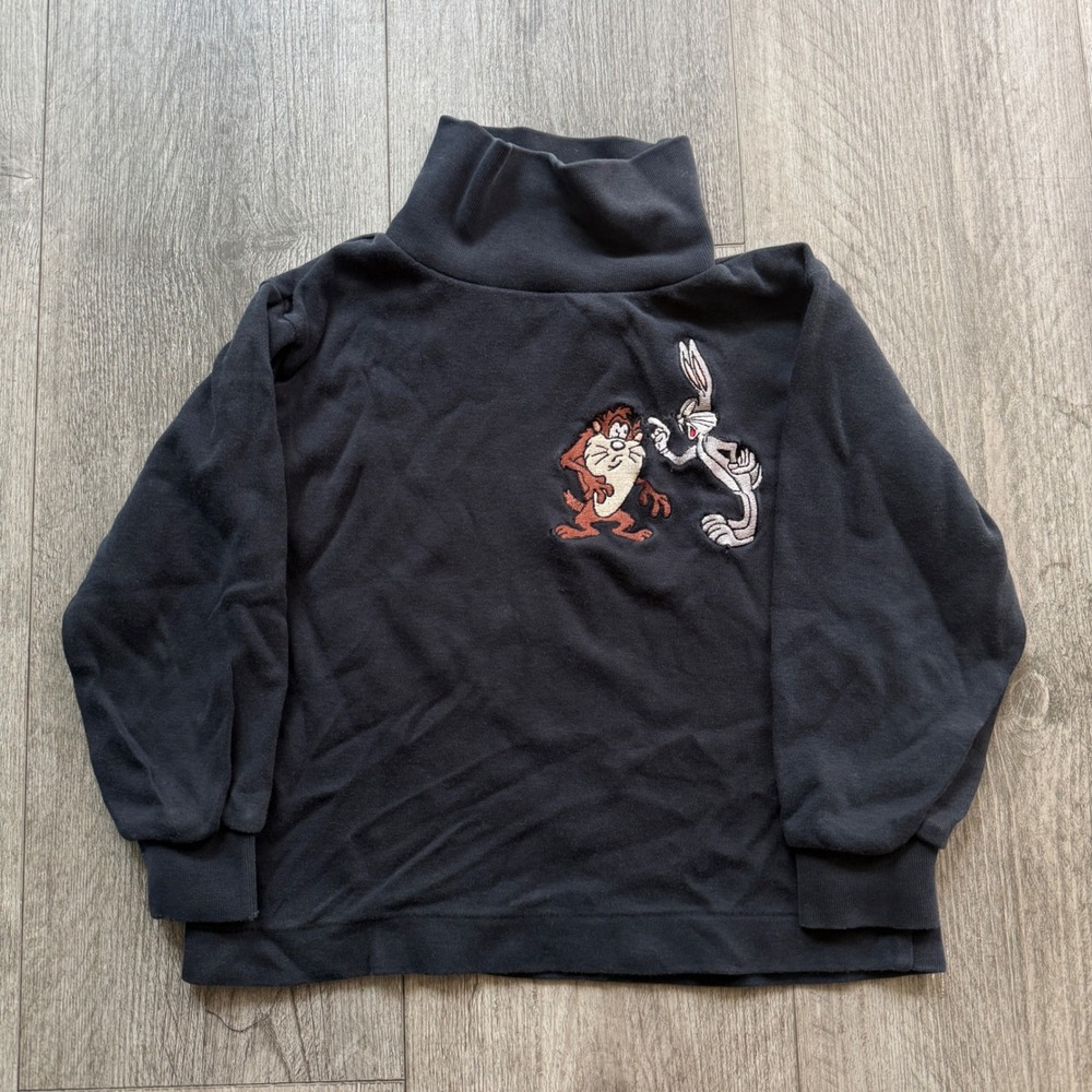 Tunes Taz Bugs Bunny Embroidered Turtleneck Kids XS ACME
